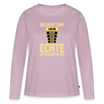 Échelle de risque d’arcade de casinoÉchelleÉchelle du succès - T-shirt manches longues Premium bio Femme - rose poudré - Devant - Julia (174cm)
