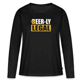 Bière Ly légale - T-shirt manches longues Premium bio Femme - noir - Devant - Julia (174cm)
