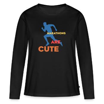 Marathons Are Cute Ultramarathon - Women's Premium Organic Long Sleeve Shirt - black - Front - Julia (174cm)
