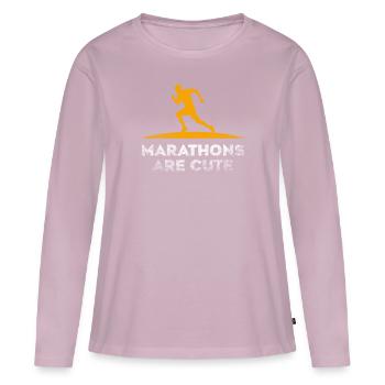 Marathons Are Cute Ultramarathon - Women's Premium Organic Long Sleeve Shirt - dusky pink - Front - Julia (174cm)