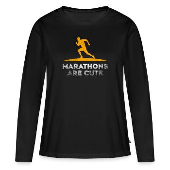 Marathons Are Cute Ultramarathon - Women's Premium Organic Long Sleeve Shirt - black - Front - Julia (174cm)