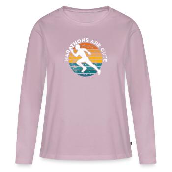 Marathons Are Cute Ultramarathon - Women's Premium Organic Long Sleeve Shirt - dusky pink - Front - Julia (174cm)