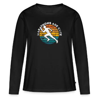 Marathons Are Cute Ultramarathon - Women's Premium Organic Long Sleeve Shirt - black - Front - Julia (174cm)