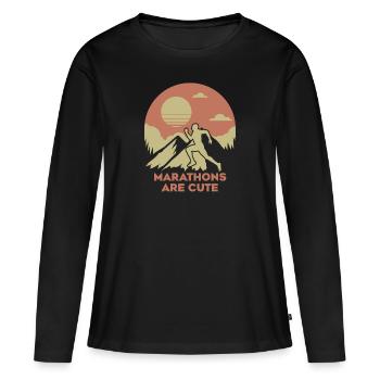 Marathons Are Cute Ultramarathon - Women's Premium Organic Long Sleeve Shirt - black - Front - Julia (174cm)