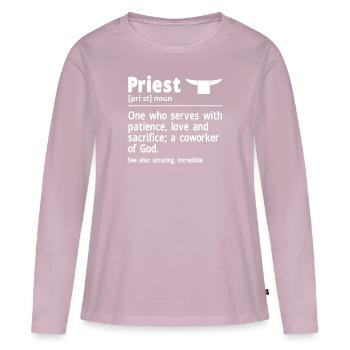 Priester Katholischer christlicher Priester - Frauen Premium Bio Langarmshirt - Altrosa - Vorne - Julia (174cm)