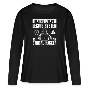Ethische Hacker-Cybersicherheitsexpertise - Frauen Premium Bio Langarmshirt - Schwarz - Vorne - Julia (174cm)