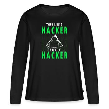 Ethische Hacker-Cybersicherheitsexpertise - Frauen Premium Bio Langarmshirt - Schwarz - Vorne - Julia (174cm)