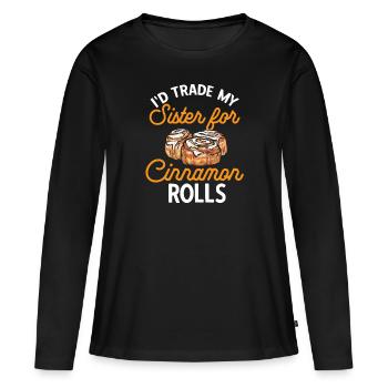 Cinnamon roll - Women's Premium Organic Long Sleeve Shirt - black - Front - Julia (174cm)