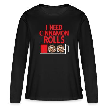 Cinnamon roll - Women's Premium Organic Long Sleeve Shirt - black - Front - Julia (174cm)