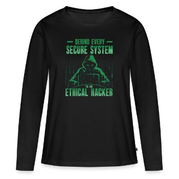 Ethische Hacker-Cybersicherheitsexpertise - Frauen Premium Bio Langarmshirt - Schwarz - Vorne - Julia (174cm)