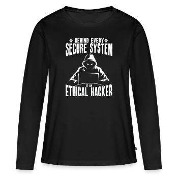 Ethische Hacker-Cybersicherheitsexpertise - Frauen Premium Bio Langarmshirt - Schwarz - Vorne - Julia (174cm)