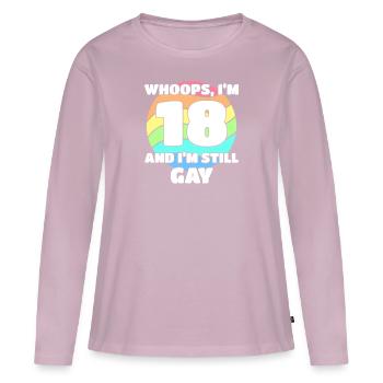 Funny Gay Pride - 18th Birthday 18 BDay Lesbian - Women's Premium Organic Long Sleeve Shirt - dusky pink - Front - Julia (174cm)