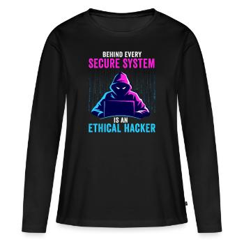 Ethische Hacker-Cybersicherheitsexpertise - Frauen Premium Bio Langarmshirt - Schwarz - Vorne - Julia (174cm)
