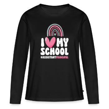 Directeur adjoint - T-shirt manches longues Premium bio Femme - noir - Devant - Julia (174cm)