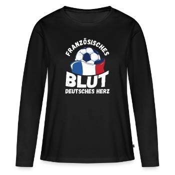 Français Français France - T-shirt manches longues Premium bio Femme - noir - Devant - Julia (174cm)