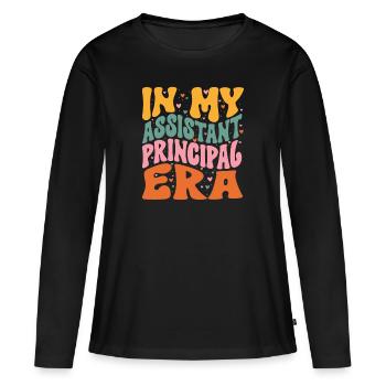 Directeur adjoint - T-shirt manches longues Premium bio Femme - noir - Devant - Julia (174cm)