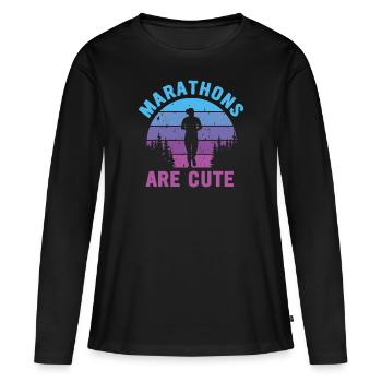 Marathons Are Cute for Ultramarathon - Women's Premium Organic Long Sleeve Shirt - black - Front - Julia (174cm)