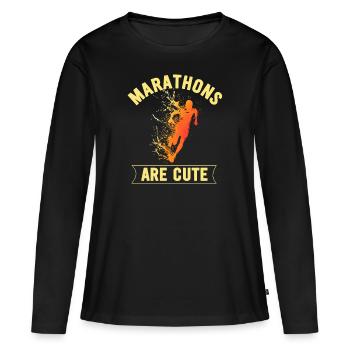 Marathons Are Cute for Ultramarathon - Women's Premium Organic Long Sleeve Shirt - black - Front - Julia (174cm)