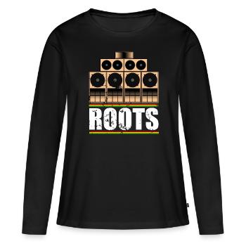 Roots Reggae - T-shirt manches longues Premium bio Femme - noir - Devant - Julia (174cm)