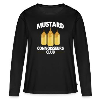 Senf Moutarde - T-shirt manches longues Premium bio Femme - noir - Devant - Julia (174cm)