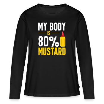 Senf Moutarde - T-shirt manches longues Premium bio Femme - noir - Devant - Julia (174cm)