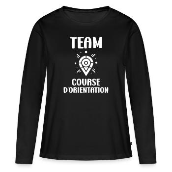 course d'orientation - T-shirt manches longues Premium bio Femme - noir - Devant - Julia (174cm)
