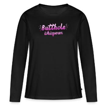 Arschloch-Flüsterer - Frauen Premium Bio Langarmshirt - Schwarz - Vorne - Julia (174cm)
