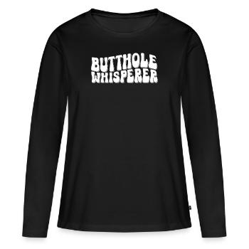 Arschloch-Flüsterer - Frauen Premium Bio Langarmshirt - Schwarz - Vorne - Julia (174cm)