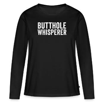 Arschloch-Flüsterer - Frauen Premium Bio Langarmshirt - Schwarz - Vorne - Julia (174cm)