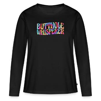 Arschloch-Flüsterer - Frauen Premium Bio Langarmshirt - Schwarz - Vorne - Julia (174cm)