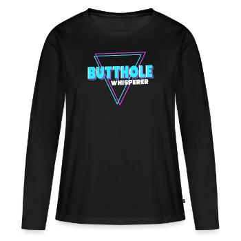Arschloch-Flüsterer - Frauen Premium Bio Langarmshirt - Schwarz - Vorne - Julia (174cm)