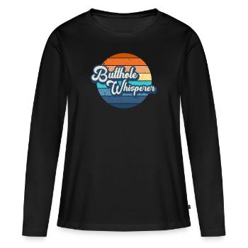 Arschloch-Flüsterer - Frauen Premium Bio Langarmshirt - Schwarz - Vorne - Julia (174cm)