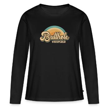 Arschloch-Flüsterer - Frauen Premium Bio Langarmshirt - Schwarz - Vorne - Julia (174cm)