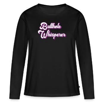 Arschloch-Flüsterer - Frauen Premium Bio Langarmshirt - Schwarz - Vorne - Julia (174cm)