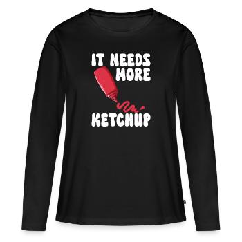 Ketchup Ketchup à la tomate - T-shirt manches longues Premium bio Femme - noir - Devant - Julia (174cm)