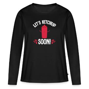 Ketchup Ketchup à la tomate - T-shirt manches longues Premium bio Femme - noir - Devant - Julia (174cm)
