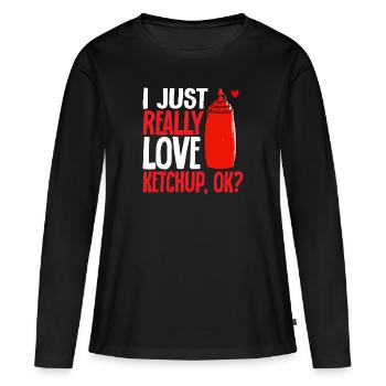 Ketchup Ketchup à la tomate - T-shirt manches longues Premium bio Femme - noir - Devant - Julia (174cm)