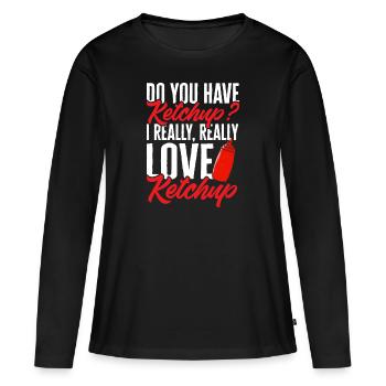 Ketchup Ketchup à la tomate - T-shirt manches longues Premium bio Femme - noir - Devant - Julia (174cm)
