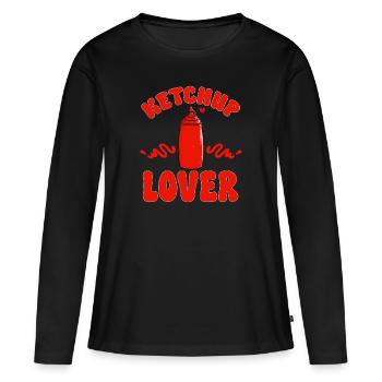 Ketchup Ketchup à la tomate - T-shirt manches longues Premium bio Femme - noir - Devant - Julia (174cm)
