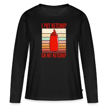 Ketchup Ketchup à la tomate - T-shirt manches longues Premium bio Femme - noir - Devant - Julia (174cm)