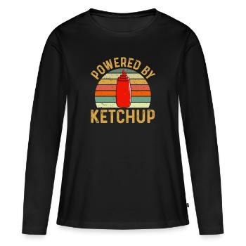 Ketchup Ketchup à la tomate - T-shirt manches longues Premium bio Femme - noir - Devant - Julia (174cm)