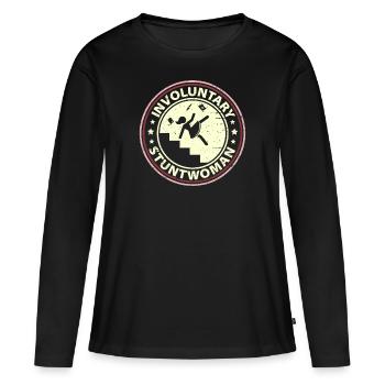 Cascadeuse involontaire - T-shirt manches longues Premium bio Femme - noir - Devant - Julia (174cm)