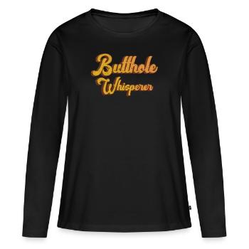 Arschloch-Flüsterer - Frauen Premium Bio Langarmshirt - Schwarz - Vorne - Julia (174cm)
