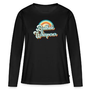Arschloch-Flüsterer - Frauen Premium Bio Langarmshirt - Schwarz - Vorne - Julia (174cm)