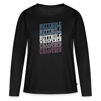 Arschloch-Flüsterer - Frauen Premium Bio Langarmshirt - Schwarz - Vorne - Julia (174cm)