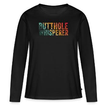 Arschloch-Flüsterer - Frauen Premium Bio Langarmshirt - Schwarz - Vorne - Julia (174cm)