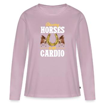 Farrier Horseshoe Horseshoeing - Women's Premium Organic Long Sleeve Shirt - dusky pink - Front - Julia (174cm)