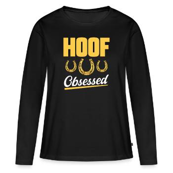 Farrier Horseshoe Horseshoeing - Women's Premium Organic Long Sleeve Shirt - black - Front - Julia (174cm)