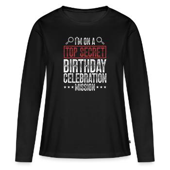 Salle d’évasion - T-shirt manches longues Premium bio Femme - noir - Devant - Julia (174cm)