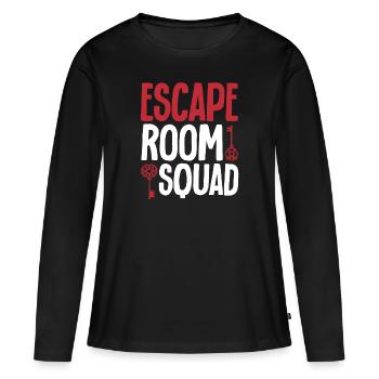 Salle d’évasion - T-shirt manches longues Premium bio Femme - noir - Devant - Julia (174cm)